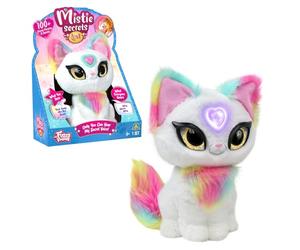 Hello Kitty - 4SF Mistie Secrets, Peluche Interactivo con Funciones electrónicas, Habla en francés, Solo tú Puedes Escuchar Sus Secretos, Corazón mágico, Modelo Luna, para niños Desde 4 años, MY0000