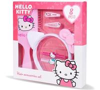 Hello Kitty Accesorios Pelo Niña - Set de Cepillo Pelo Niña, Diadema Hello Kitty, Pinza para el Pelo y Gomas Elásticas - Regalos de Hello Kitty para Niñas