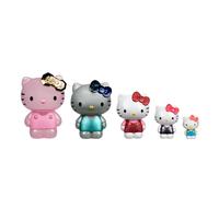 Hello Kitty and Friends - Figuras de anidación del 50 aniversario, cinco figuras de 6 a 2 pulgadas cada una con un acabado único, 5 décadas de amistad, producto oficial de Sanrio de Jazwares