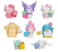 Hello Kitty and Friends Sweet Snacks - Paquete de 8 con accesorios dulces para mezclar y combinar, figuras de 2 pulgadas, Hello Kitty, My Melody, Kuromi, Cinnamoroll, Pompompurin, Keroppi y Tuxedosam