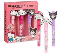 Hello Kitty Boligrafos Bonitos Gel Pens Set 3-Pack Bolígrafos Originales con Adornos de Personajes Cinnamoroll Kuromi Regalo Niñas