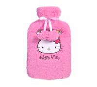 Hello Kitty - Botella de agua caliente con funda de piel sintética suave | Certificado BS1970 | Bolsa de agua caliente de goma natural a prueba de fugas para calambres, alivio del dolor y calor del