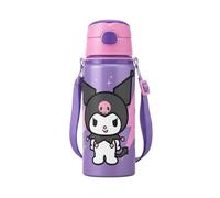 Hello Kitty Botella Reutilizable, Diseño Aluminio Resistente Botella de Viaje con Asa, Capacidad de 600 ml