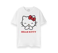 Hello Kitty Camiseta para Mujer | Camiseta clásica con gráfico de Manga Corta y Gatito para Mujer en Blanco | Linda Camiseta de Ropa para Gatos de Ajuste Relajado | Sanrio Dibujos Animados Juguete