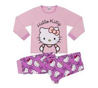 Hello Kitty Conjunto de Pijama Largo de Forro Polar 100% algodón para niñas, 9-10 años, 140 cm, Color Rosa
