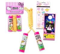 Hello Kitty Cuerda de saltar para niños - Hello Kitty Outdoor Playset Bundle con cuerda de saltar Hello Kitty para niñas Plus calcomanías, más | Cuerda de saltar Hello Kitty Juguete divertido y