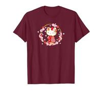 Hello Kitty Cute Cherry Blossom Sakura Season en Japón Camiseta, Hombre, Granate, 3XL
