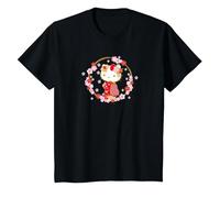 Hello Kitty Cute Cherry Blossom Sakura Season en Japón Camiseta, Niños, Negro, 4 años