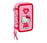 Safta Estuche escolar HELLO KITTY Hearts Triple - 37 piezas