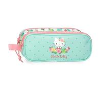 Hello Kitty Floral kitty Estuche Doble Verde 23x9x7 cms Poliéster