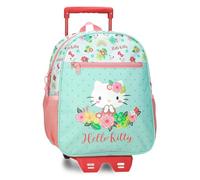 Hello Kitty Floral Kitty Mochila Escolar con Carro Verde 27x33x11 cms Poliéster