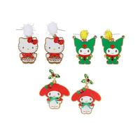 Hello Kitty & Friends Christmas Outfits - Juego de 3 pares de aretes