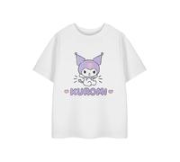 Hello Kitty & Friends Kuromi - Camiseta blanca de manga corta para niñas | Camiseta gráfica de corazón para niños | Camiseta de personaje Sanrio | Ropa linda para niñas y adolescentes, Corazón Kuromi,
