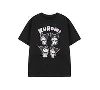 Hello Kitty & Friends Kuromi - Camiseta blanca manga corta para niñas | Gráfica de corazón | Ropa linda Sanrio | Para niños y adolescentes