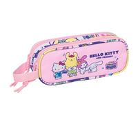HELLO KITTY & FRIENDS - Portatodo Doble Niño, Estuche Infantil, Estuche Niño, Ideal para Niños en Edad Escolar, Cómodo y Versátil, Calidad y Resistencia, 21x6x8 cm