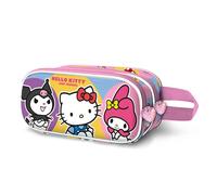 Hello Kitty Happy-Estuche Portatodo 3D Doble, Rosa, 22 x 10 cm