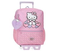 Hello Kitty Hearts & Dots Mochila Escolar con Carro Rosa 25x32x12 cms Poliéster 9,8L