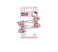 HELLO KITTY - Juego de 2 pinzas para el cabello Clic Clacs con nudos - Joyas para el cabello - Adorno - Peinado fácil - Todo tipo de cabello - Producto oficial Sanrio