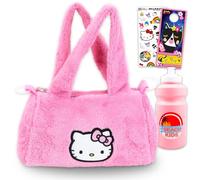 Hello Kitty - Juego de bolsas de lona para niños, paquete con bonita bolsa de equipaje Sanrio, botella de agua, calcomanías y más | Juego de equipaje de viaje Sanrio Hello Kitty, Varios colores, Hello