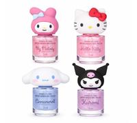 Hello Kitty - Juego de esmaltes de uñas para niños - My Melody, Cinnamoroll & Kuromi - Esmalte de uñas para niños a base de agua - 4 diseños de 3 ml - No tóxico, vegano, seguro y fácil de lavar