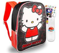 Hello Kitty Juego de mochila para niñas, paquete con mochila Hello Kitty, tatuajes temporales, llavero, más | Mochila Hello Kitty para la escuela