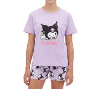 Hello Kitty Kuromi Camiseta y Pantalon para Niña, Pijama Conjunto 2 Piezas Camiseta Manga Corta y Pantalon Corto, Talla 10 Años | Lila