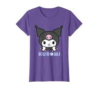 Hello Kitty - Kuromi Face Camiseta, Mujer, Morado Jaspeado, XS