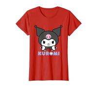 Hello Kitty - Kuromi Face Camiseta, Mujer, Rojo, M