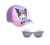 Hello Kitty Kuromi Gorra y Gafas de Sol para Niñas, Gafas de Sol Protección UV, Gorro de Beisbol Infantil