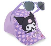 Hello Kitty Kuromi Set Gafas de Sol y Gorra Niña, Gorra Ajustable Protección UV400, Accesorios de Viaje, Sanrio Regalo para Niña (Viola Kuromi)