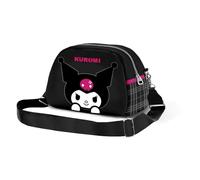Hello Kitty Kuromi Skull-Bolso Bandolera Bowling Lite, Negro, 23 x 14 cm