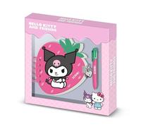 Hello Kitty Kuromi Strawberry-Pack de Diario Fresa + Bolígrafo de 6 Colores, Rosa