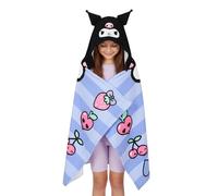 Hello Kitty Kuromi Toalla con Capucha para Niñas, Toalla de Playa, Toalla de Baño Poncho, Toalla Natación Infantil