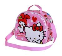 Hello Kitty Lovely-Bolsa Portamerienda 3D, Rosa, 26 x 20 cm