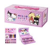 Hello Kitty Maletín para Colorear | Set de Dibujo y Colorear de 52 Piezas para Niños | Kit Creativo Portátil con Rotuladores, Ceras y Lápices de Colores | Regalo para Niños y Niñas