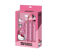 Hello kitty mix-pack de 3 lápices eternal + 3 gomas + sacapuntas, ros