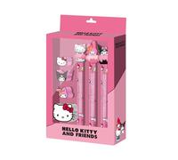 Hello Kitty Mix-Pack de 3 Lápices Eternal + 3 Gomas + Sacapuntas, Rosa, 14 x 23 cm