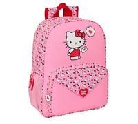 Safta Mochila escolar HELLO KITTY Hearts 42 cm – Grande, adaptable a carro