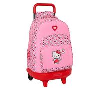 Mochila Escolar HELLO KITTY Hearts, Grande 45 cm. Con Carro