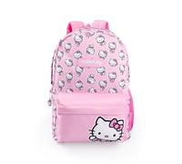 Hello Kitty Mochila rosa para niñas | Mochila escolar con cremallera y estampado de personajes | Bolso de estilo urbano con dibujos animados para niños | Bolso resistente para uso diario y viajes