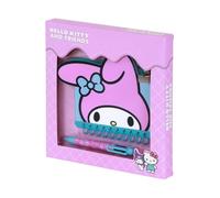 Hello Kitty My Melody Face-Pack de Diario Kawaii + Bolígrafo de 6 Colores, Rosa