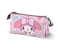 Hello Kitty My Melody Sweets-Estuche Portatodo Triple, Rosa 23 x 11 cm