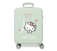 Hello Kitty Paris Maleta de cabina Verde 38x55x20 cms Rígida ABS Cierre de combinación lateral 34L 2 kgs 4 Ruedas dobles Equipaje de Mano
