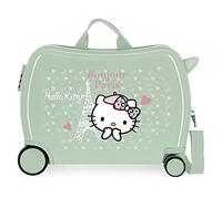 Hello Kitty Paris Maleta Infantil Verde 50x39x20 cms Rígida ABS Cierre de combinación lateral 34L 1,8 kgs 4 Ruedas Equipaje de Mano