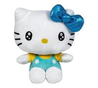 Hello Kitty Peluche 50 aniversario - Suave personaje coleccionable inspirado en las aventuras de la gatita Kitty - Altura 16 cm (Azul)