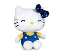 Hello Kitty Peluche 50 aniversario - Suave personaje coleccionable inspirado en las aventuras de la gatita Kitty - Altura 16 cm (Azul)