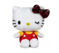 Hello Kitty Peluche 50 aniversario - Suave personaje coleccionable inspirado en las aventuras de la gatita Kitty - Altura 16 cm (rojo)