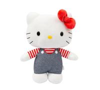 Hello Kitty Peluche de 30 cm, con peto vaquero azul, suave y acogedor, para grupos de edad - Incluye caja de regalo, adorable coleccionable
