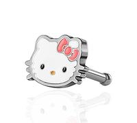 Hello Kitty Piercing de nariz para mujer, 20 g, acero inoxidable, calibre 20, con licencia oficial, Acero inoxidable, No es una piedra preciosa