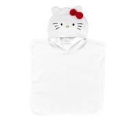 Hello Kitty - Poncho de baño bebé con capucha 55×58 cm - 100% algodón rizo - Toalla infantil suave y absorbente - Ideal piscina o playa - Producto oficial Sanrio